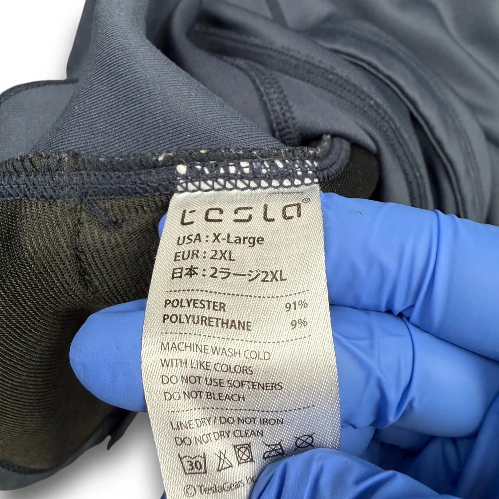 Tesla Hoodie Mens‎ XL Blue Full Zip Thumbhole Cuffs Athletic Performance Jacket